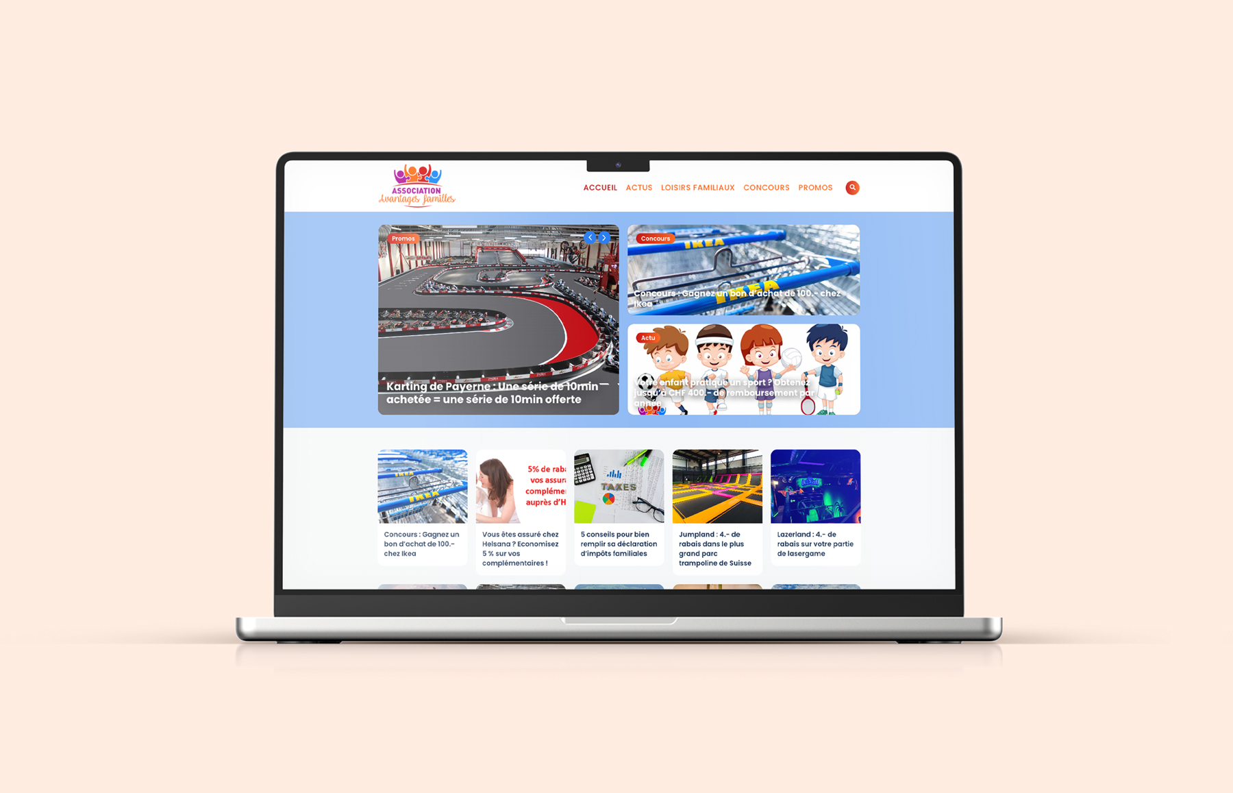 Développement UX et UI du site avantages-familles.ch