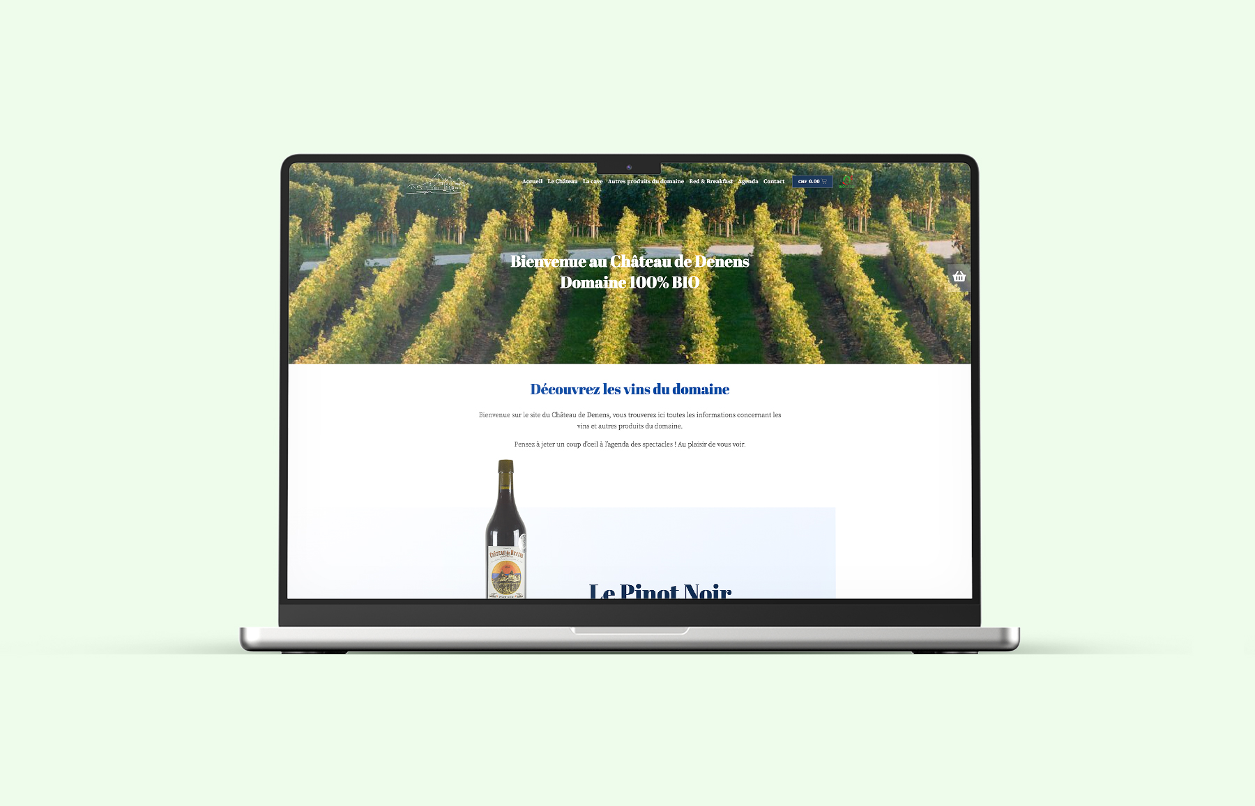 Création du site e-commerce du Château de Denens